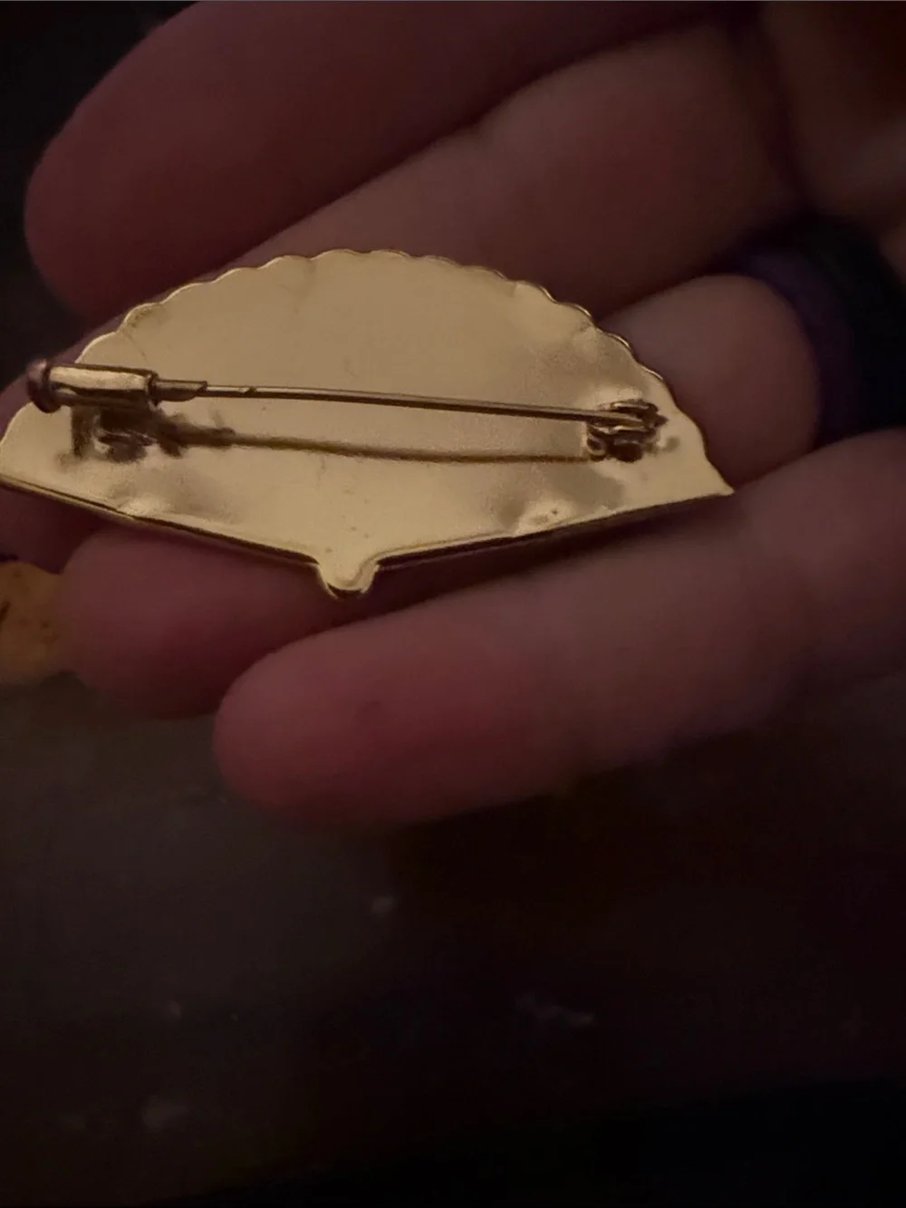 Vintage Black and Gold Bird Brooch